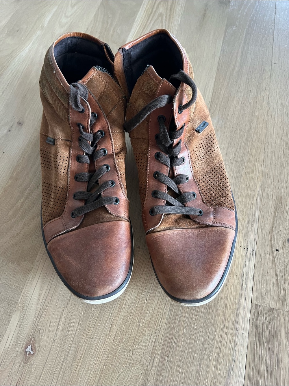 Kenneth Cole Men's Tan/Brown Leather High-Top Sneakers